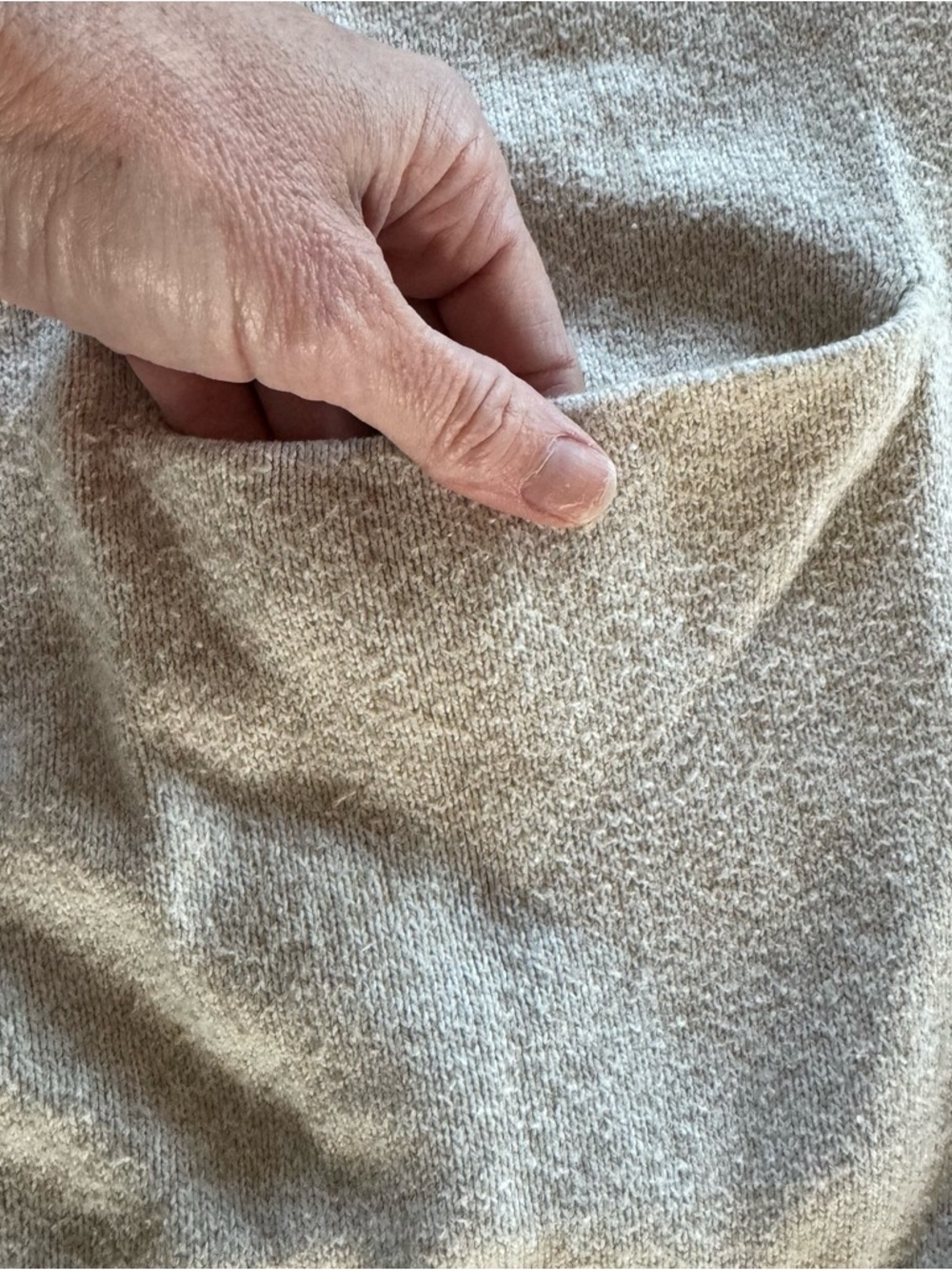 Madewell Size Small Merino Wool Cardigan Button Up Sweater 2 Pockets Oatmeal Tan - Picture 5 of 6